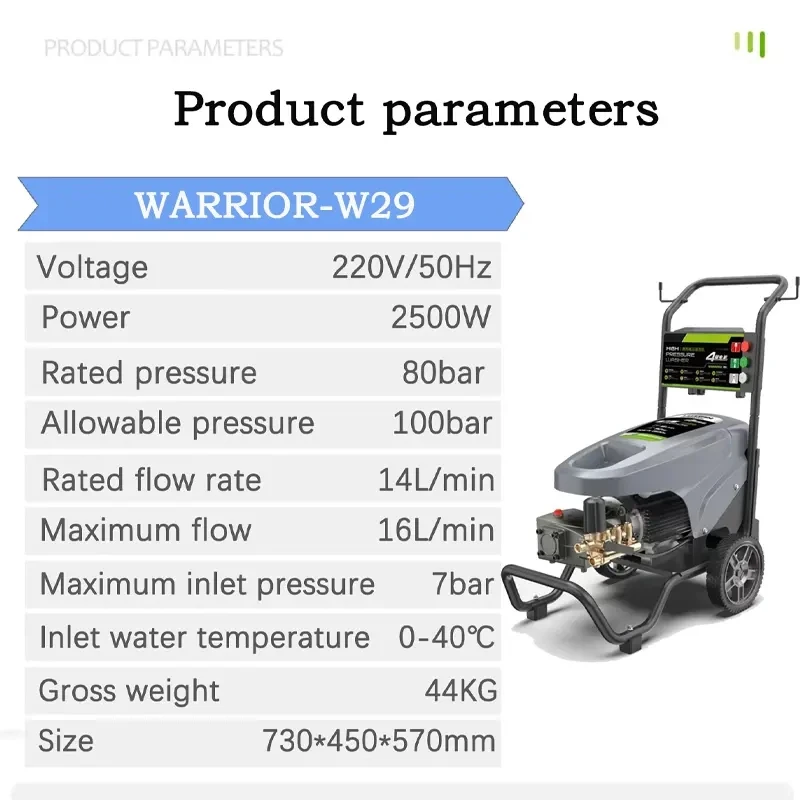 Portable High Pressure Washer 110V With Spray Gun Efficient Cleaning for Garden and Floor Grden