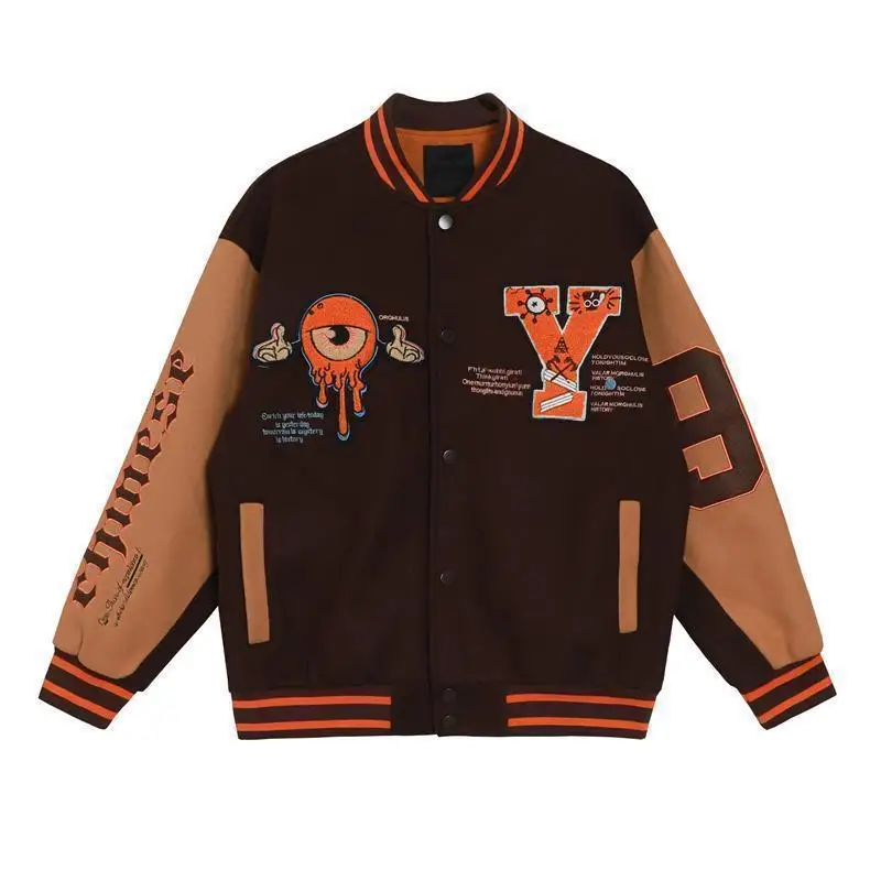 OEM  Hot Selling Hip Hop Loose Couples Jacket baseball jacket man