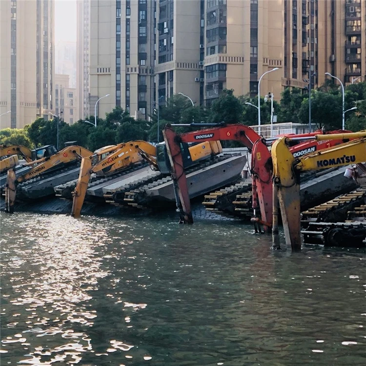 Amphibious Excavators with Pontoon 21ton with Cheap Price Ekskavator Amfibi dengan Pontoon 21ton dengan Harga Murah