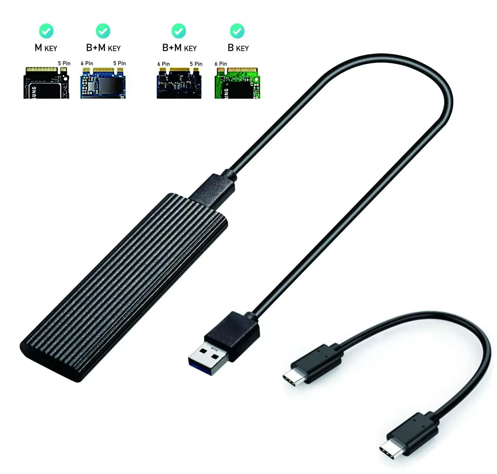 High quality customized logo 10Gpbs fast speed M.2 NVME PCIe NGFF adapter ssd m2 nvme hdd case enclosure