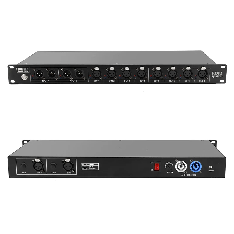 Профессиональный разветвитель RDM & DMX 8-канальный 2 в 4 или 1 8 для управления подсветкой dmx rdm сплиттер узел artnet