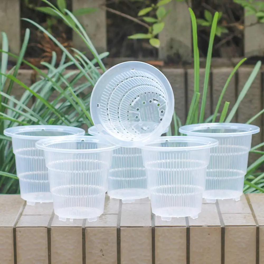 Особый цветочный горшок Clivia, прозрачный пластиковый Проветриваемый горшок для растений с воздушной колонкой