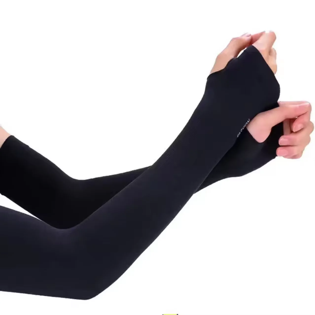 Unisex Cooling Ice Silk Elastic Seamless Sports Fitness UV Sun Protection Arm Sleeve