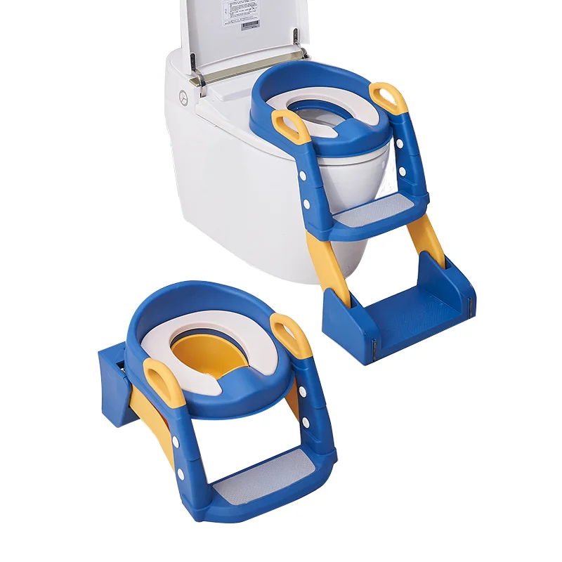 Plastic Children Travel Potty Training Seat With Ladder Potty Toilet Seat Adjustable Baby Toilet Trainer