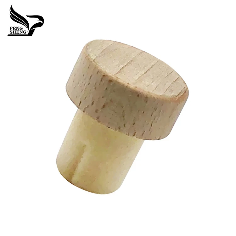 Wood Cap Wine Cork Stoppers Customized T Shape Synthetic Cork Stopper Liquor Glass Bottle Lid Corks Top Bottles SGS Wooden