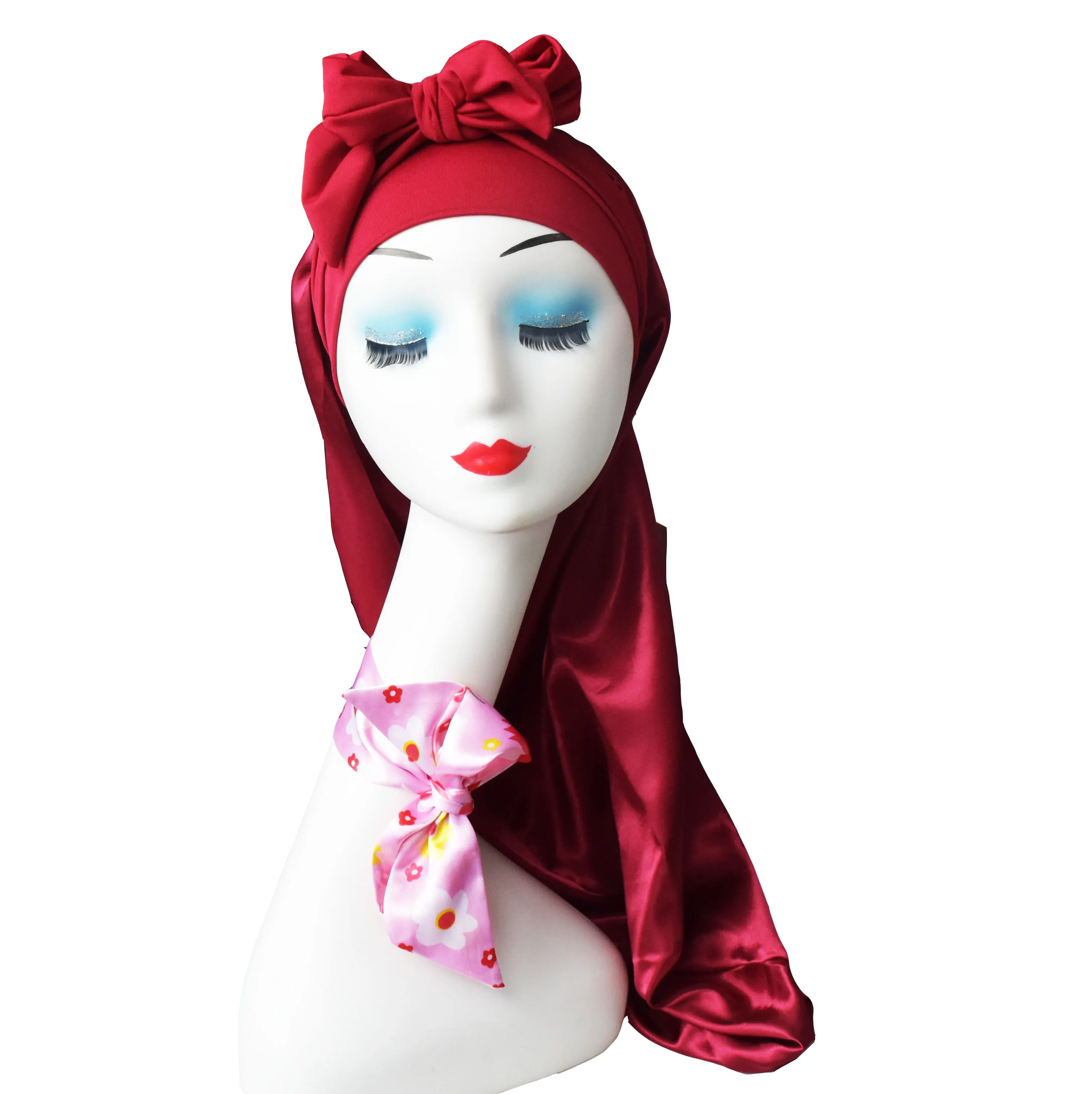 
Customize fashion loc custom logo satin braid silk bonnet with band vendor dread lock bonnet 
