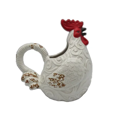 Wholesale ceramic decor farm animal roosters figurine