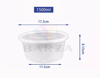 Restaurant round plastic food storage container packing sauce cup bowl with lids leak-proof disposable food container box