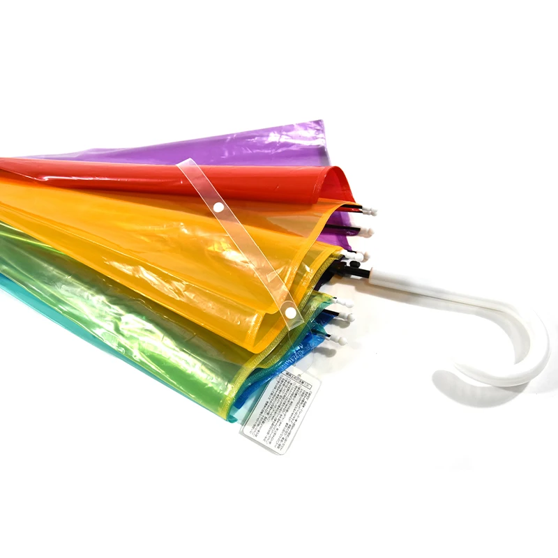 Прозрачный модный ветрозащитный прямой зонт Raimbow Rain с логотипом на заказ, 23 дюйма * 8K