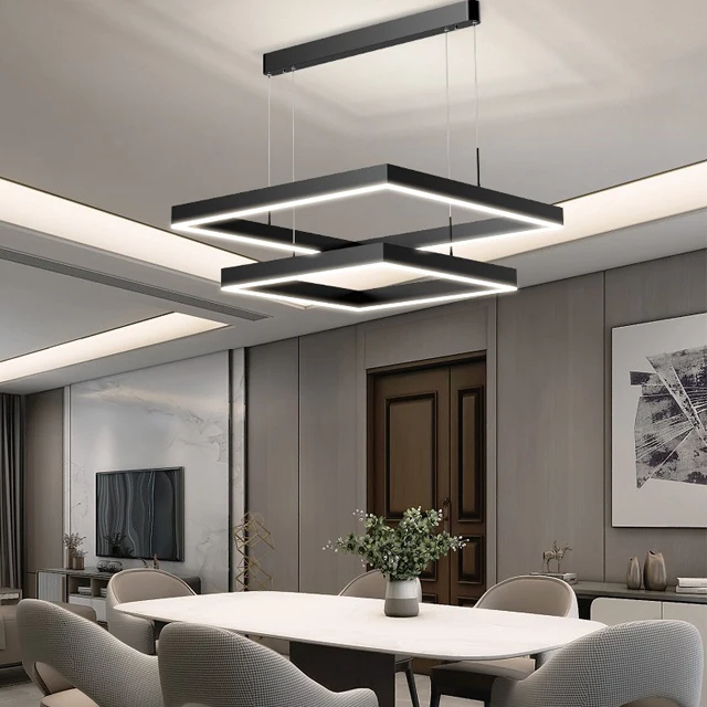 New simple living room chandeliers square modern style acrylic chandelier