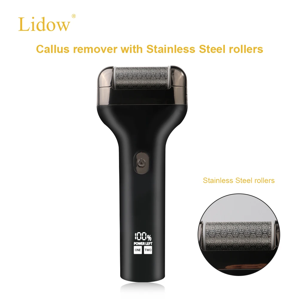 LIDOW Waterproof Double Speed Regulation USB Rechargeable Stainless Steel Electric Foot File and Callus Remover