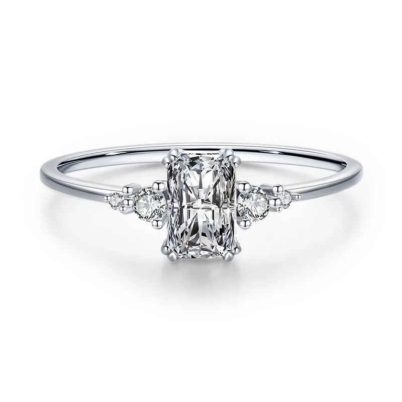 S925 silver classic cut 1 carat ring light luxury ring all-match temperament wedding ring