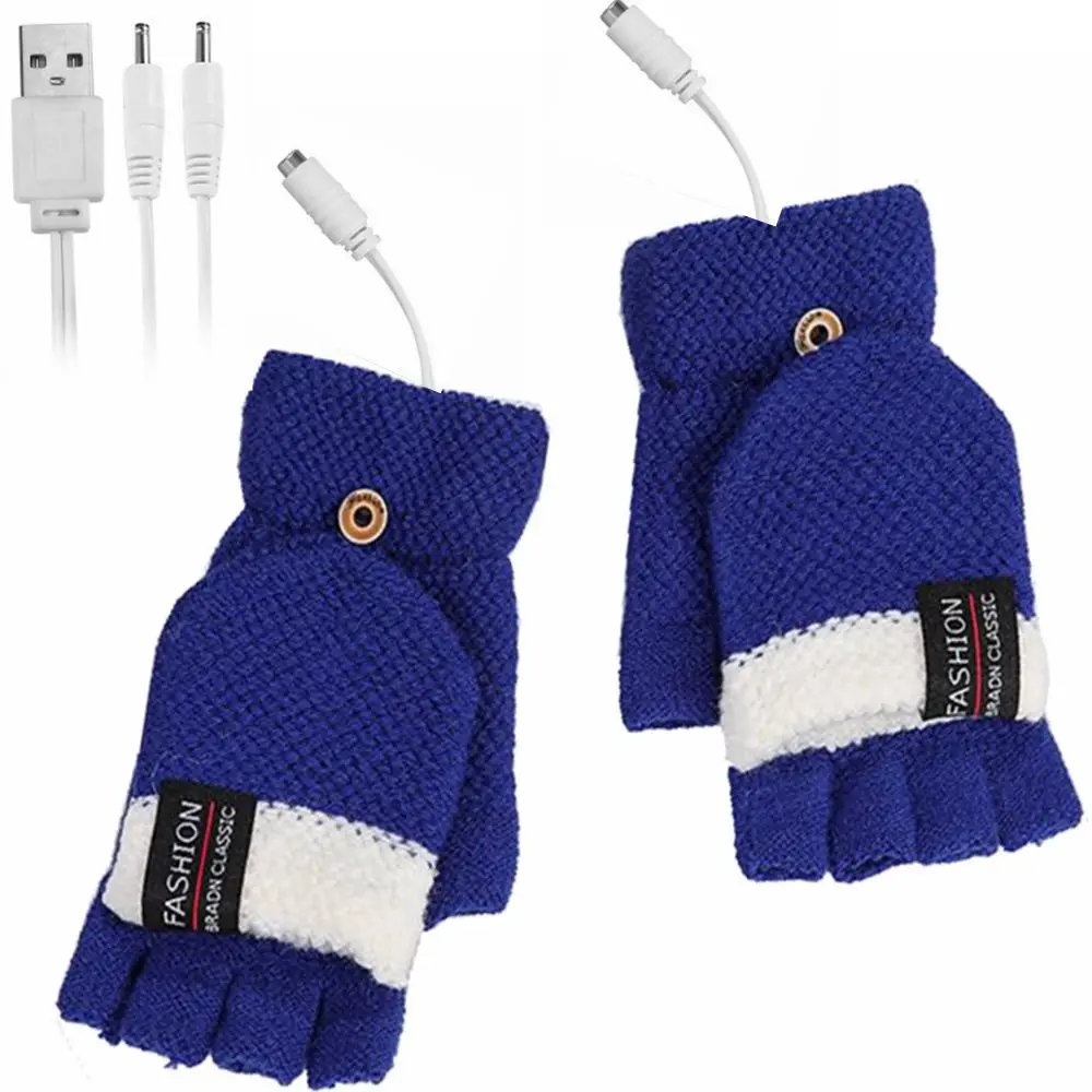 Winter Warm Laptop Half Hands Fingerless Heating Knitting Hands Warmer Heating Mittens