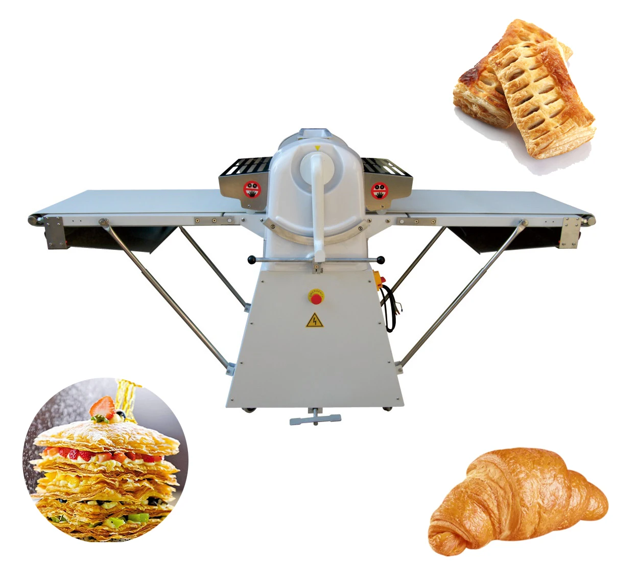 Electric Industrial European Style Pita Toast Baguette Dough Sheeter Roller Machine For Bread Pastry