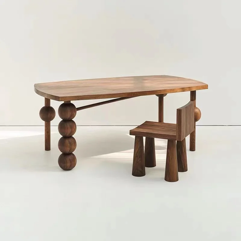 Minimalist style  solid wood round dining table side table modern