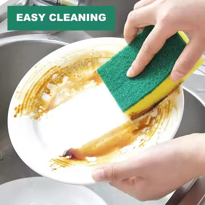 Factory Dish Pan Pot Washing Scrub Sponge Kitchen Thick Scrubber Pad Cleaning Scouring Sponge Pads Scourer Sponges