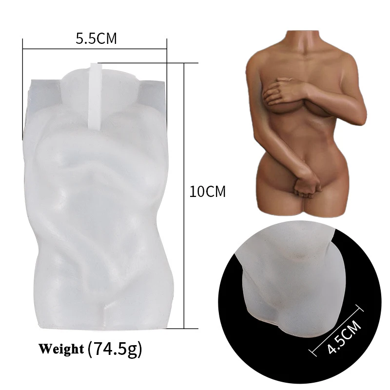 Free Sample Male Female Body Shape 3D Silicone Candle Mold Fragrance Candle Making Wax Mould moldes de silicona para velas