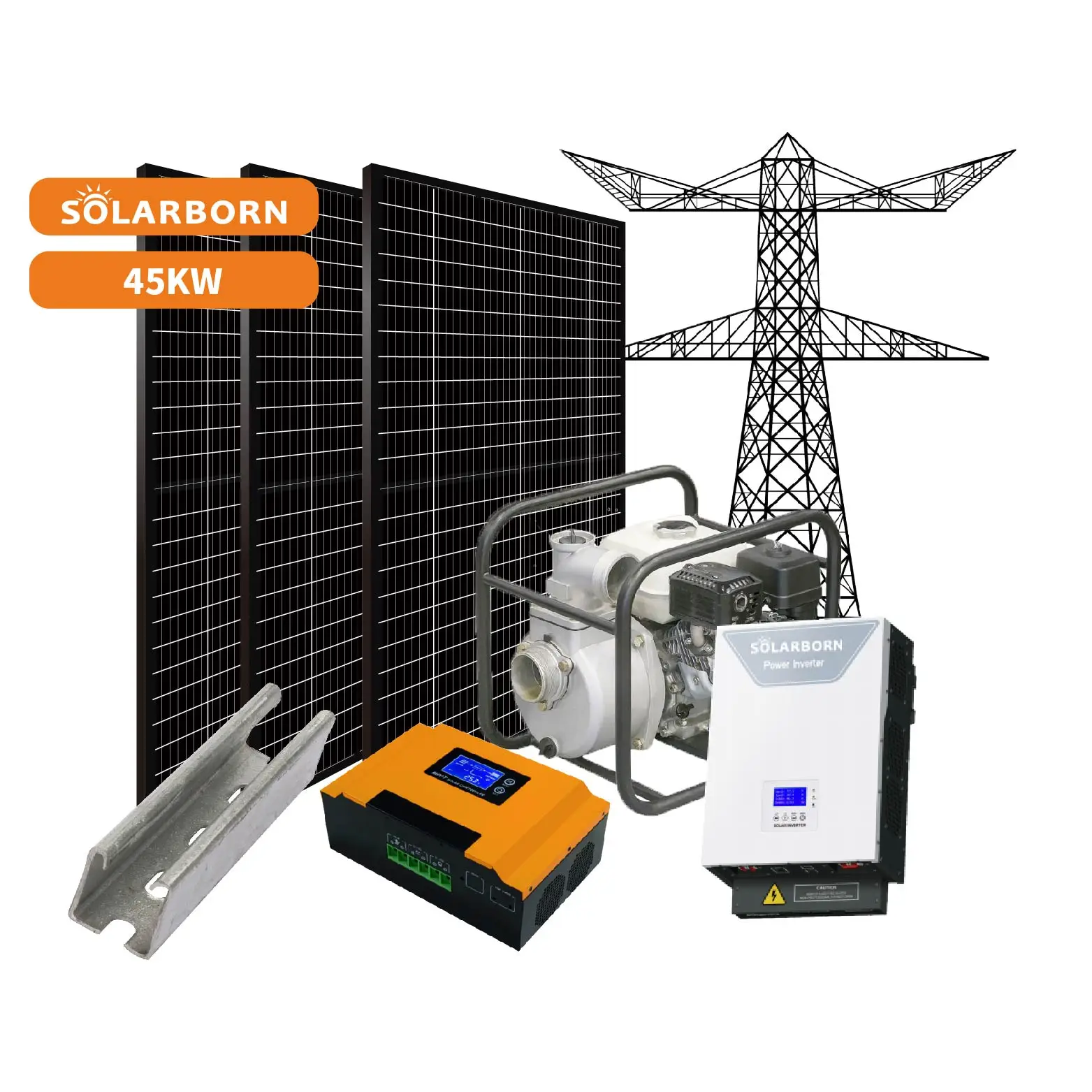 Solarborn 50000 Watt Solar Panels 50000W Solar Power Generator Hybrid 50KVA Solar System