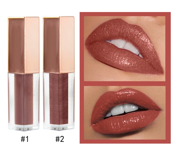
private label high quality luxury nude shimmer lip gloss vendor with tubes 