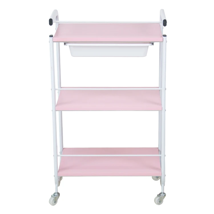  Storage Trolley on wheels 3-Tier Rolling Cart Utility with Metal mesh basket Organization Mobile