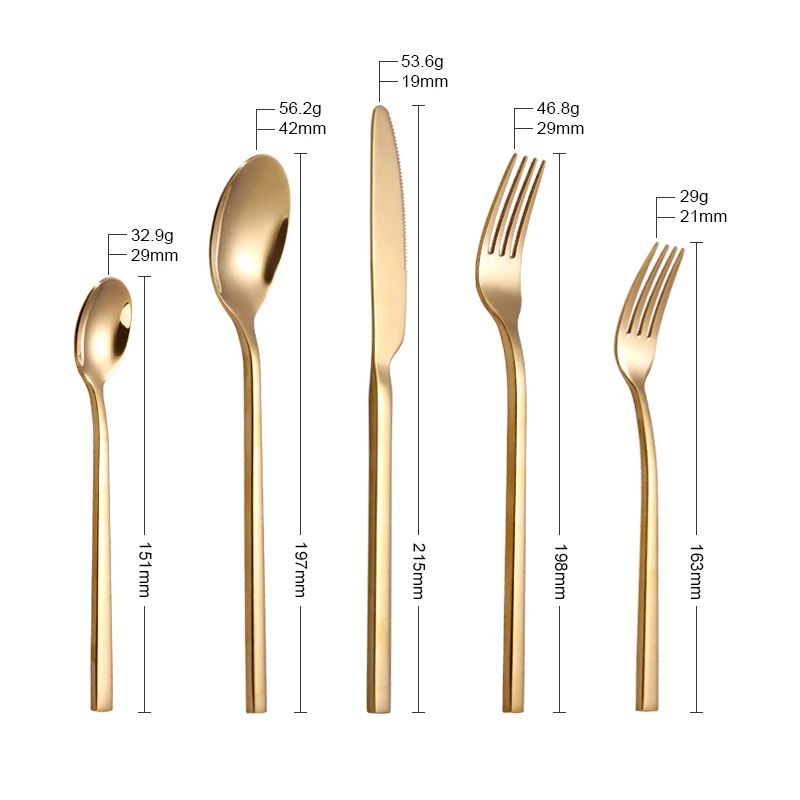 gold cutlery sets (6)