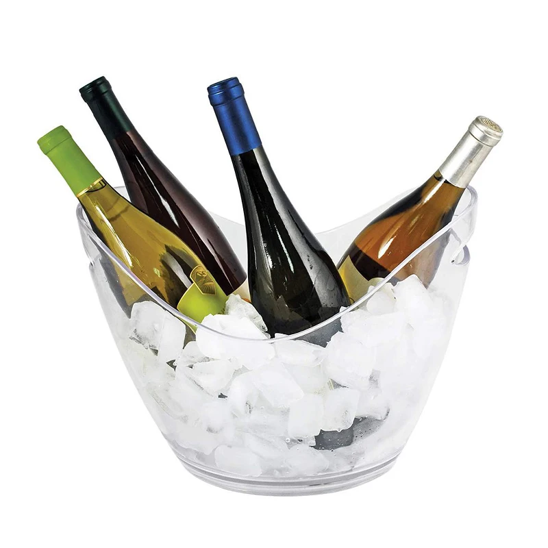 Ice Bucket Wine Beverage Coolers Drink Bottle Cooler Portable Buckets Bar Beer Cooler Enfriador De Cerveza Clear Custom Buckets