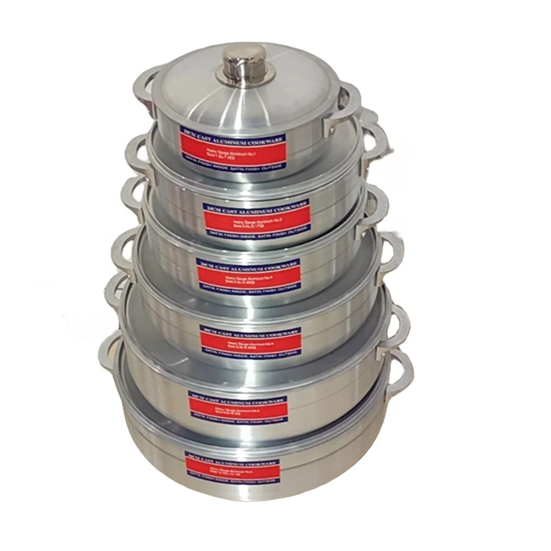 Best Selling Casserole 6pcs Pots Home Cookware Set Restaurants Sanding Pot Aluminum Caldero Cooking Pot Sets