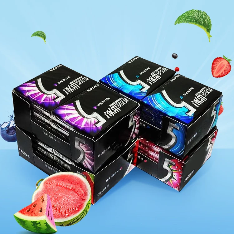 5 chewing gum fruit flavor