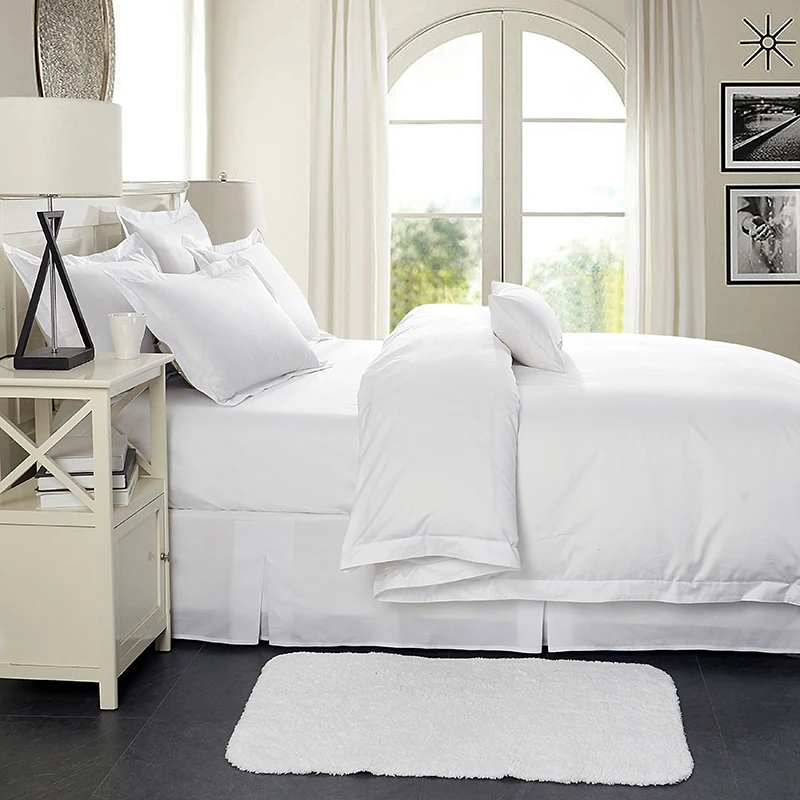 Wholesale Weave White Plain Bed Linen OEM Accepted 100% Cotton hotel bedding egyptian cotton high thread count