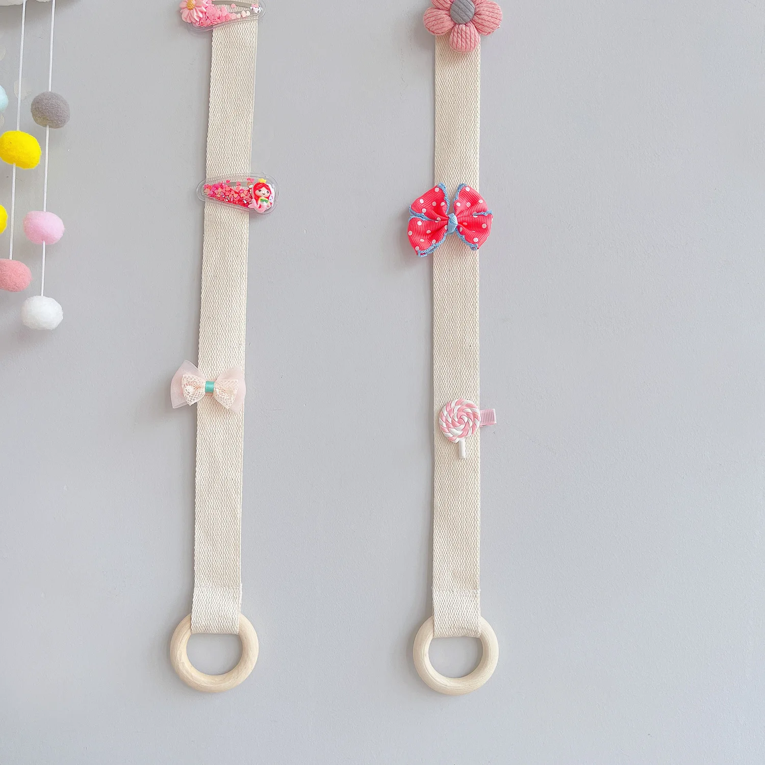 Boho Woven Woven Tapestry Macrame Wall Hanging Dreamcatcher Hair Bow Clip Hanger Accessories Girls Room Decor For Kids