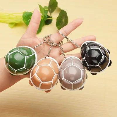 
andheld Sensory Key Chain Mini Animal Stress Reliever Toys Keyring Squeeze Turtle Head Tortoise Fidget Keychain 