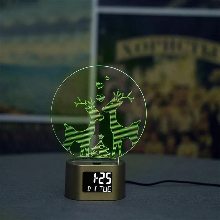 Clock night light 3D LED Night Light Base Creative 3D Signs illusion Night Lamp ABS LED Lighting Base for Acrylic