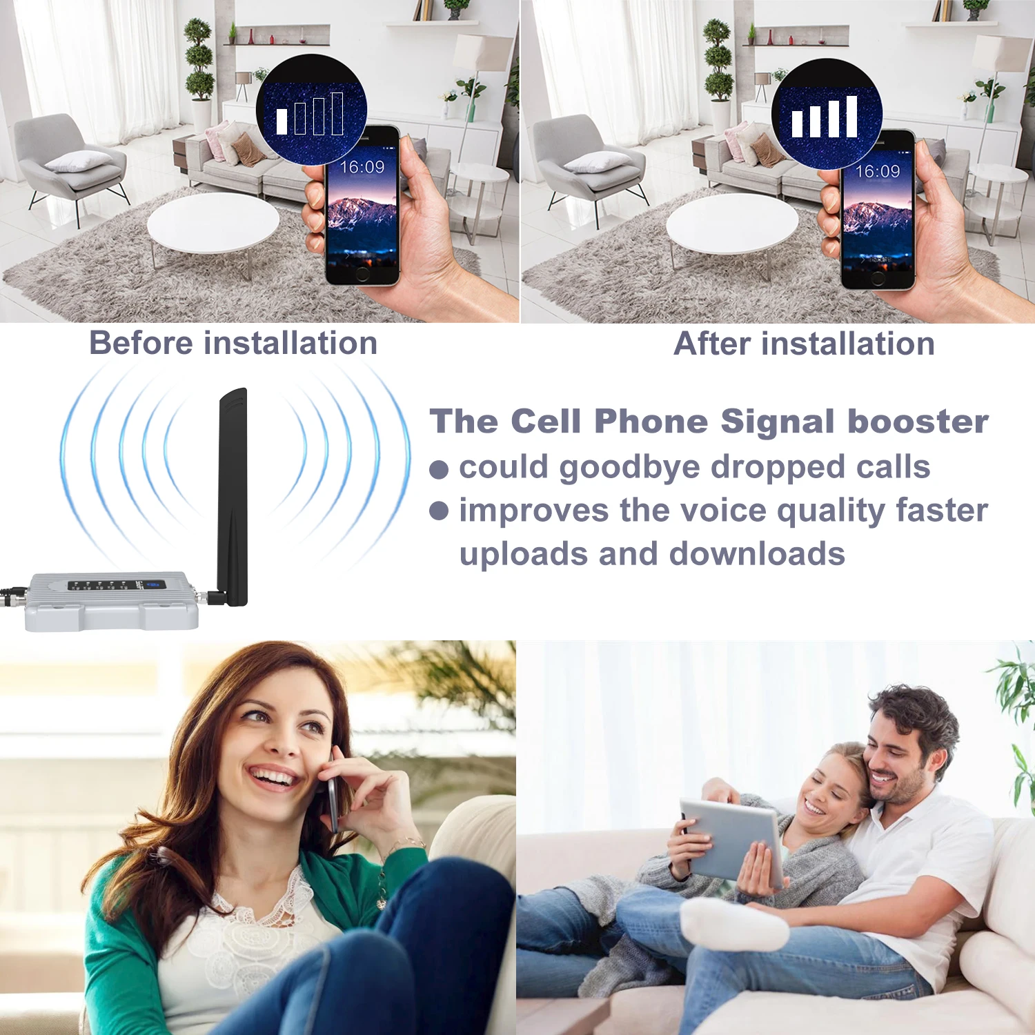  High quality mobile phone signal amplifier stable reception large area coverage
