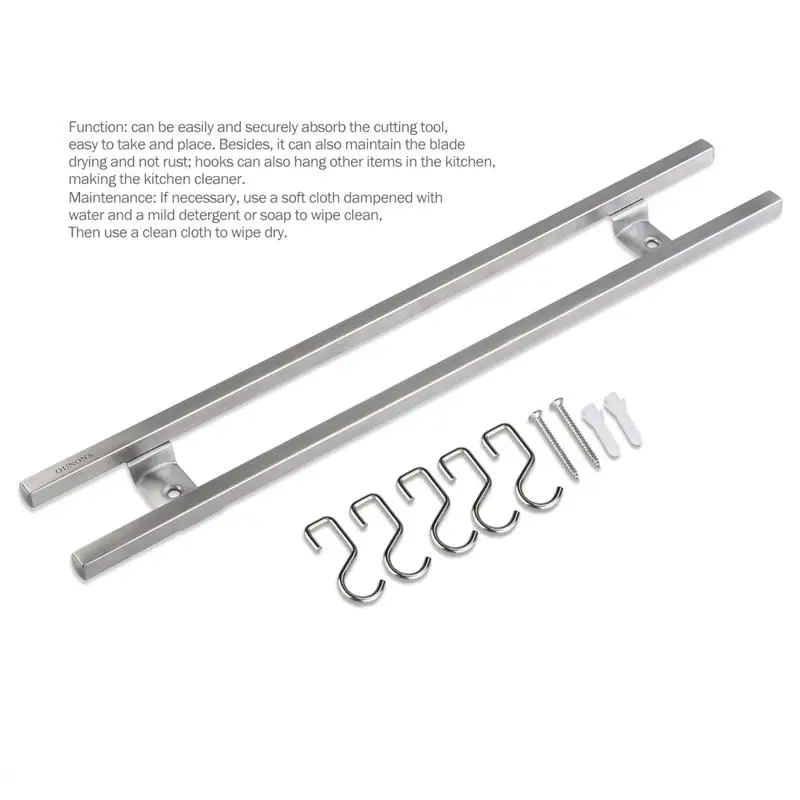 Strong Magnet Power 304 Square Tube Stainless Steel Knife Bar Kitchen Magnetic Knife Holder / Strip / Bar