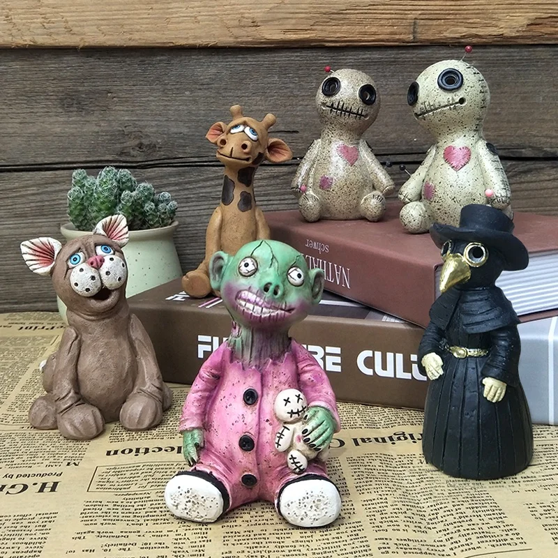 Voodoo Doll Cone Burner Reflux Incense Burner Tabletop Interior Resin Decoration Handcrafted Halloween Gifts