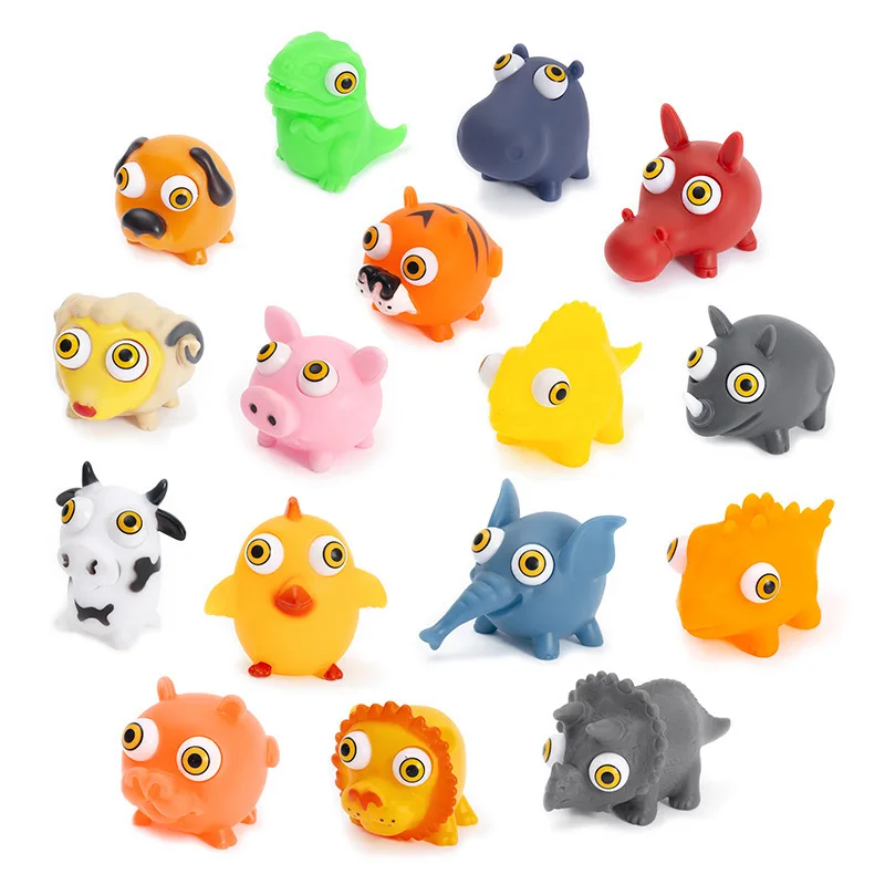 Cross-border Explosive Cartoon Eye-winking Animal Eye-popping Doll Squeeze Pinch Music Plastic Convex Eye Vent Decompression