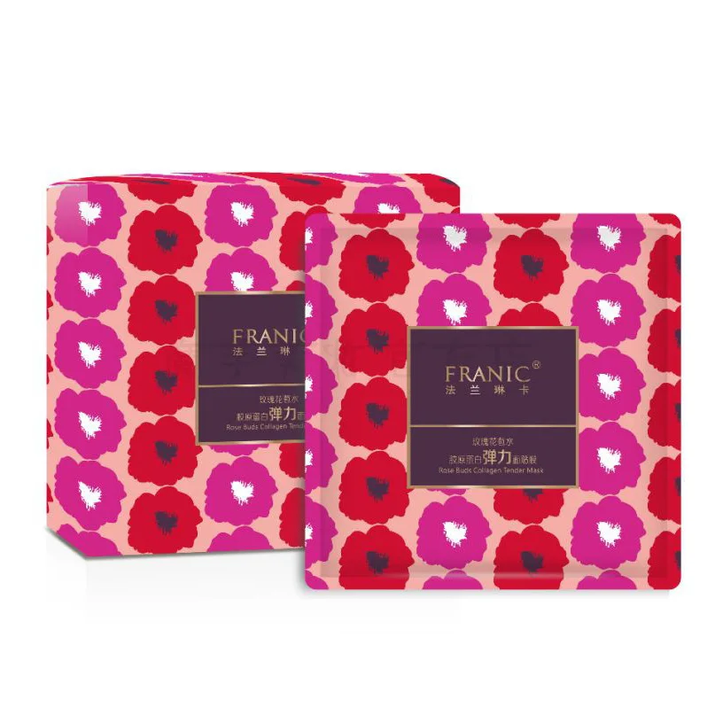 Uniasia Guangzhou Rose Beauty 25G Collagen Essence Full Face Facial Essence Mask Sheet