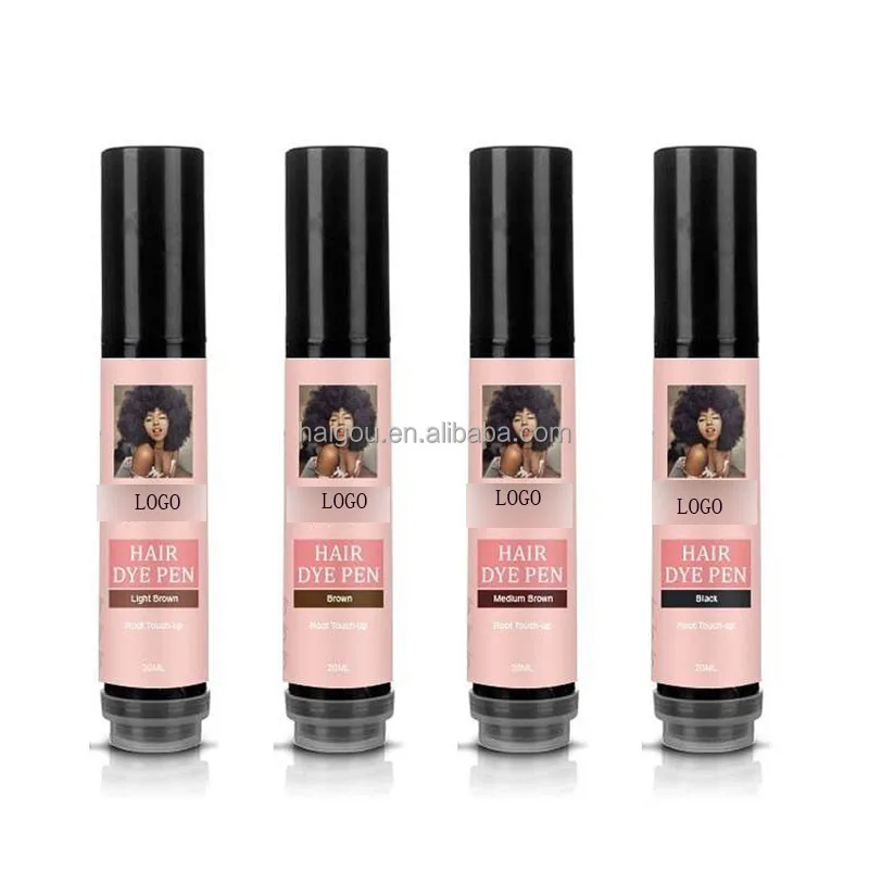Private Label Custom Semi permanent Color Hair Dye Pen Gel for Root Touch Up Concealer Stick Powder Cover Gray Hair Dye pens