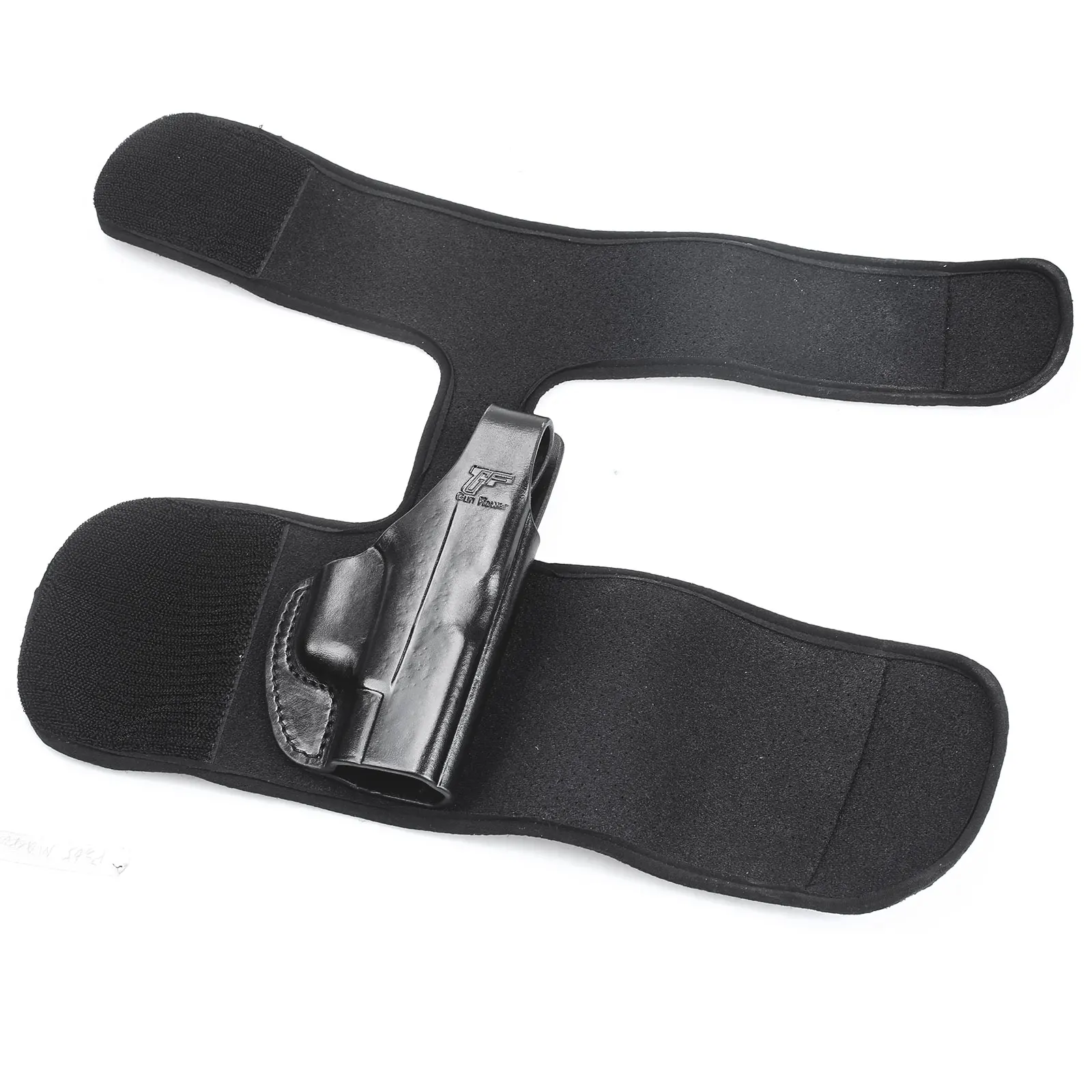 Gunflower nylon ankle with leather OWB holster combo concealed carry thumb release leather holster