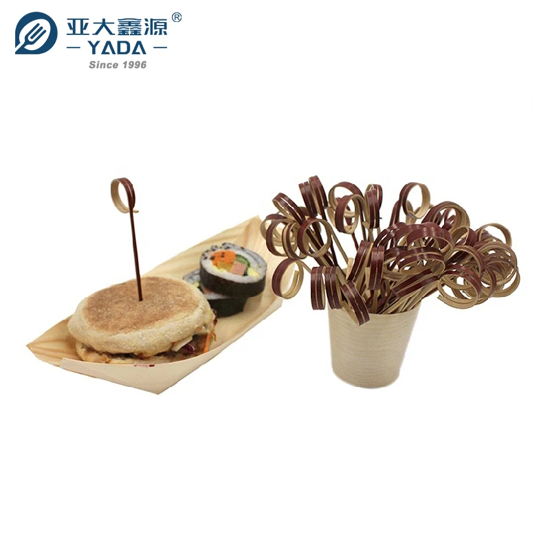 YADA Party Serving Disposable Food Grade Bamboo Cocktail Swizzle Sticks Skewers for Bar Restaurant Food