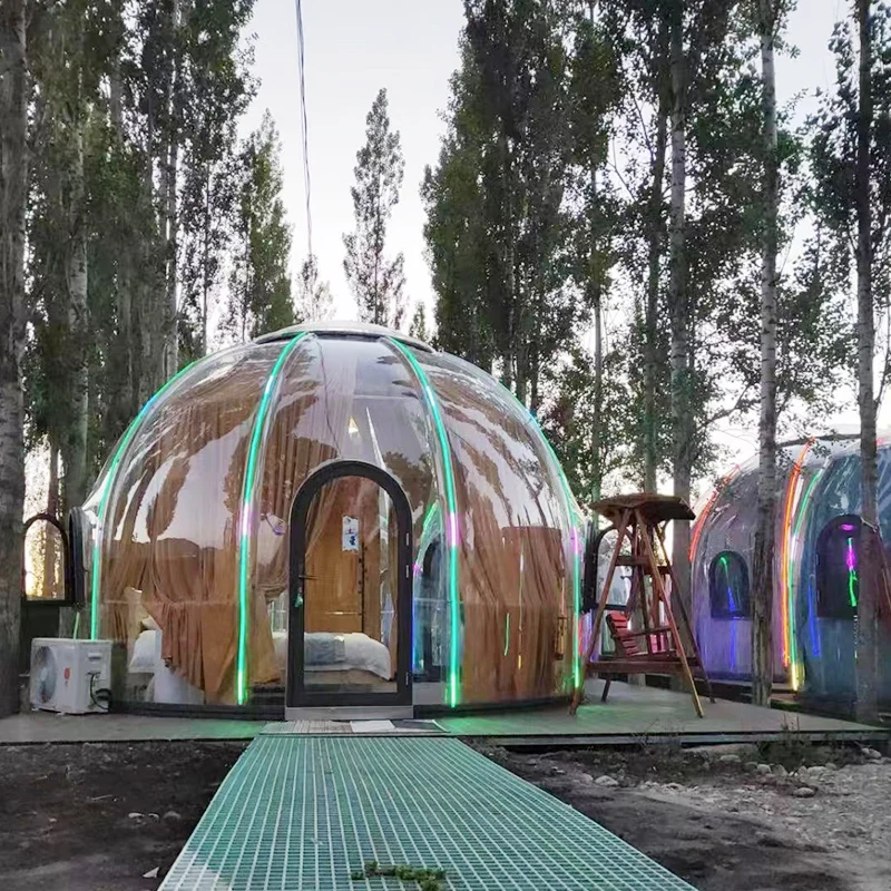 New popular waterproof prefabricated PC demes glamping dome house for japan hotel inn