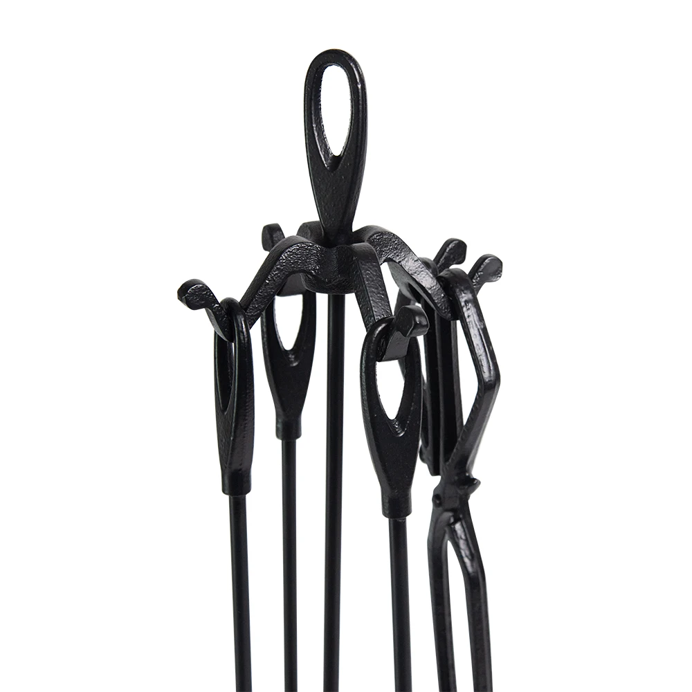 5 Pieces Fireplace Tools Set fireplace for wood burning stoves Tools Include Antique Stand Brush Shovel Tong Poker