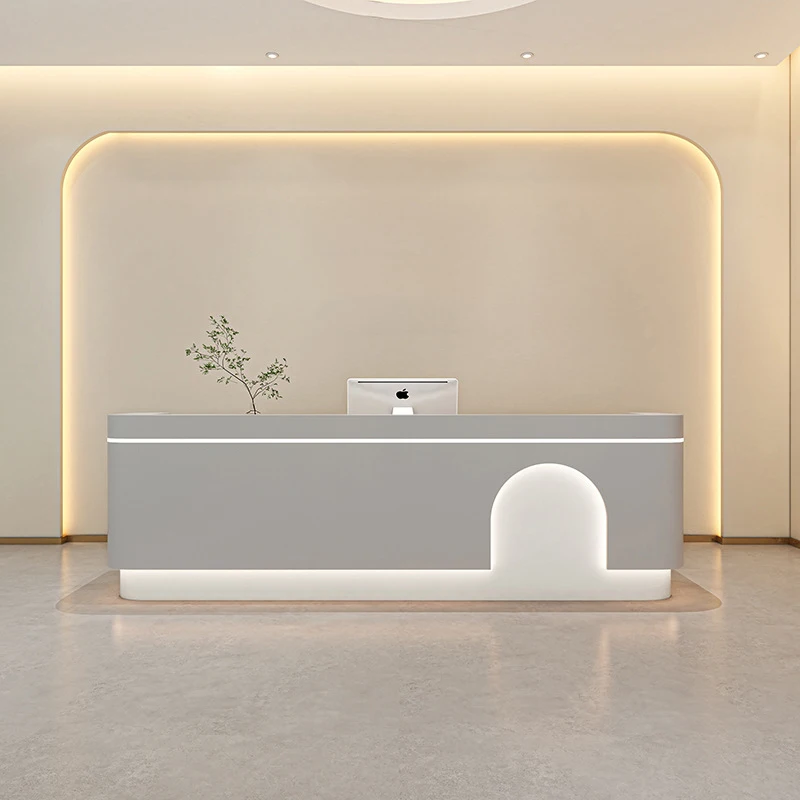 Brand Furniture Dental Clinic Reception Desk Simple Beauty Salon Cashier Wood Products for Office Use