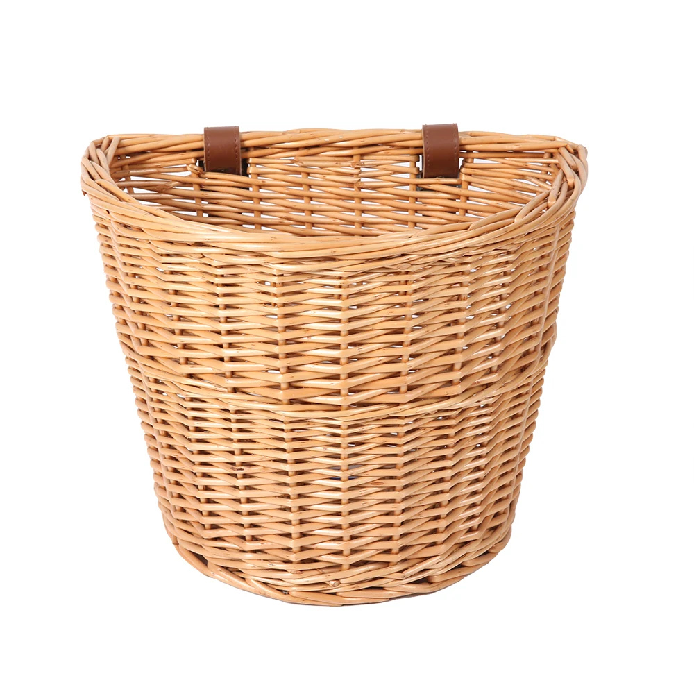 Handmade folk craft storage shopping cycle bicycle front rack basket woven bike bicycle vintage removable wicker bicycle basket
