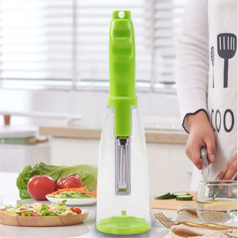 FASHION Multi-function Vegetable Fruit Peeler with Rubbish Box Kitchen Accessories kitchen gadgets Creative Storage Paring Knife