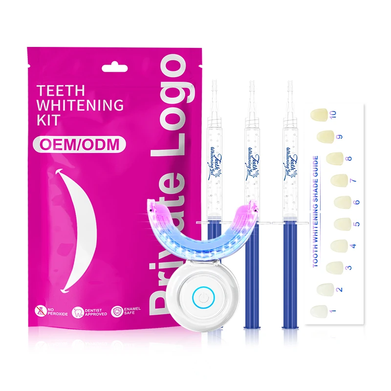 Custom Private Logo Home Bleaching Products Wireless Led Light Whitener Teeth Dental Whitening Teeth Whitening Kits Professional