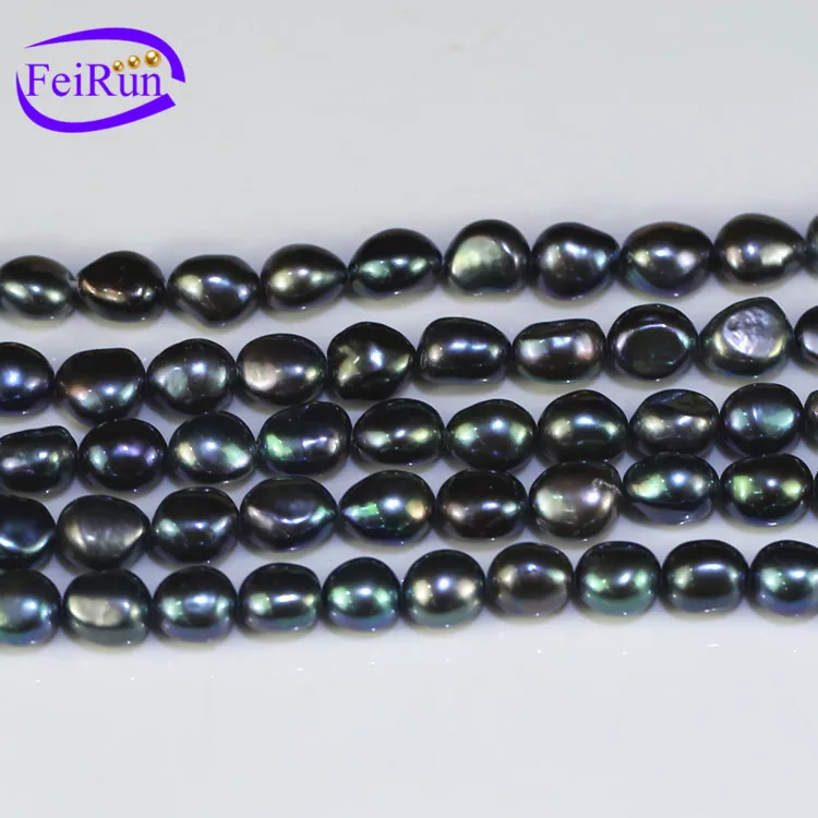 Сверкающие бусины Feirun в стиле барокко нить из пресноводного барочного жемчуга черного павлина 3 А 9-10 мм