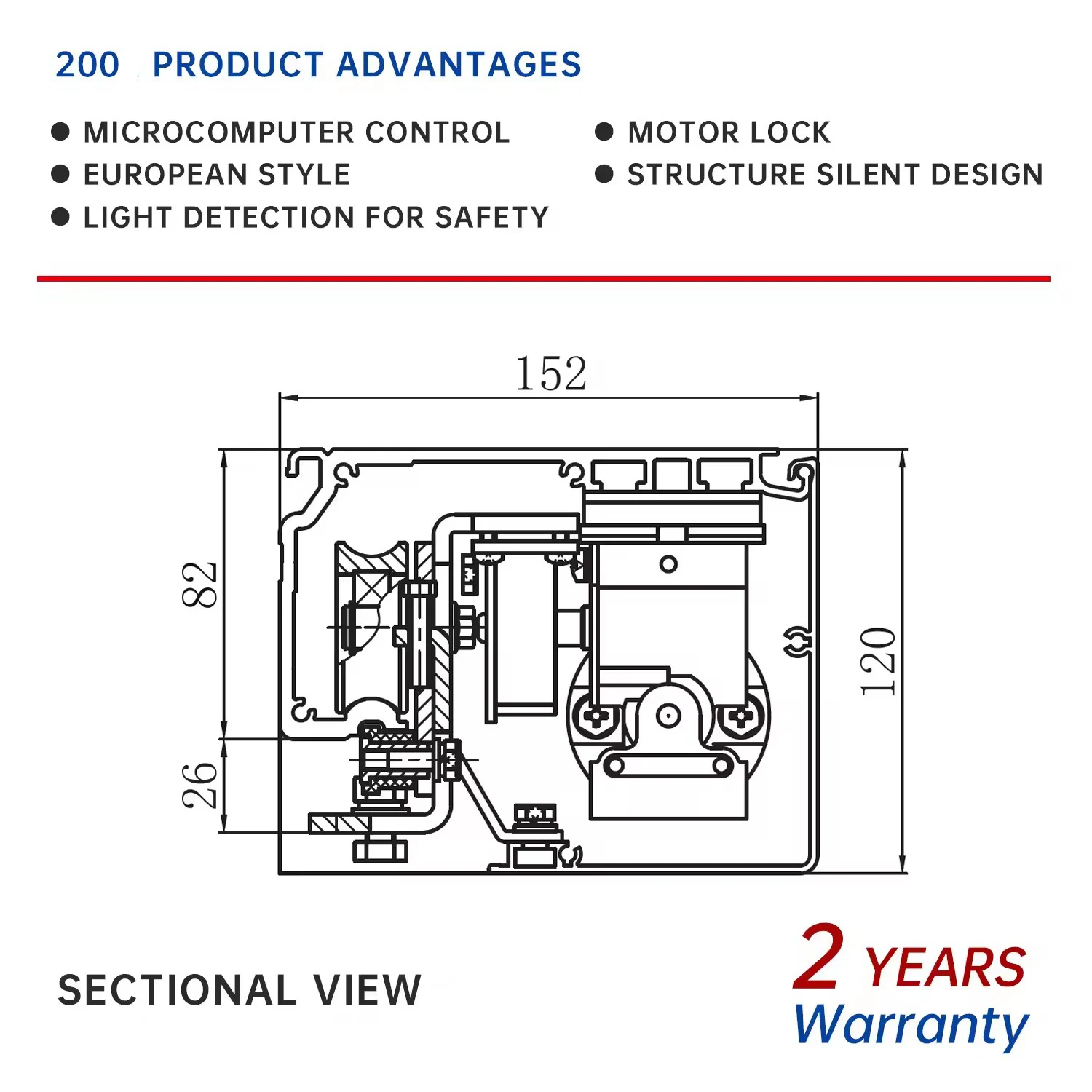 DSL-200 Safely Reliably Electronic Lock Automatic Door System Frame & Frameless Sliding Door Opener for Door Operator/mechanism