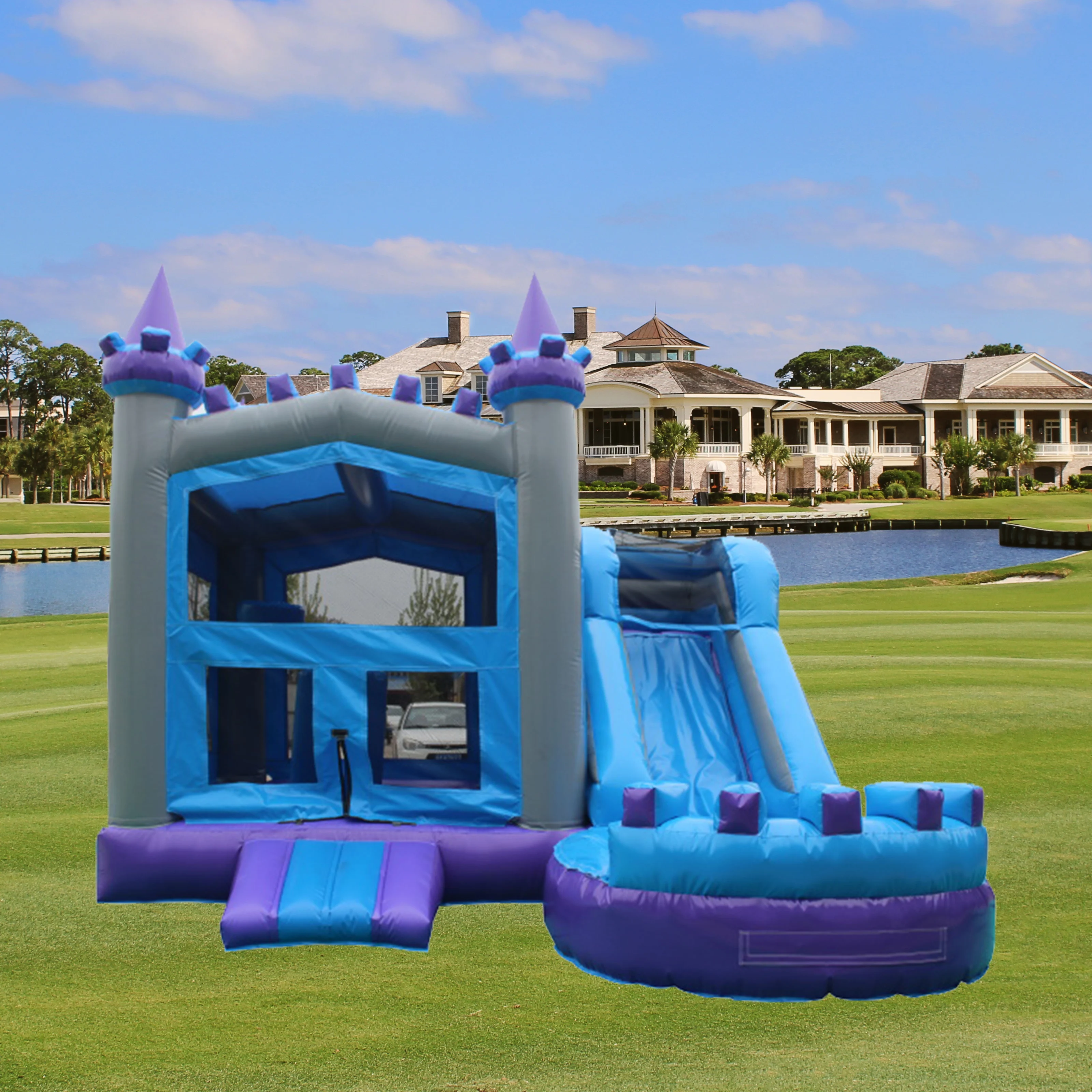 Commercial Bounce House Inflatables Combo Bounce House And Wet Dry Slide Bounce House Water Park