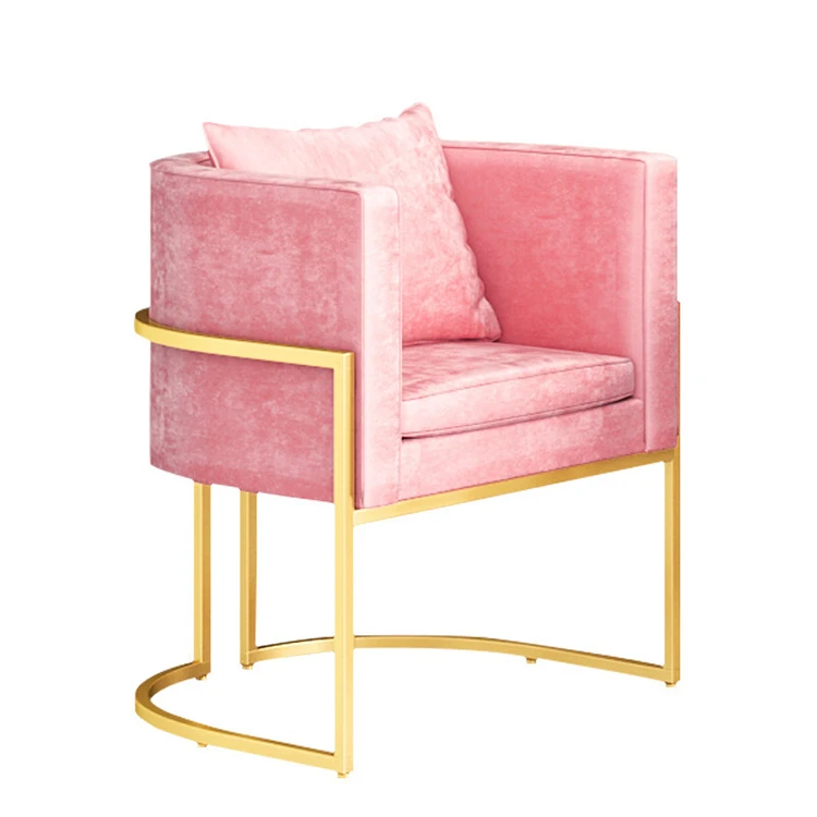 Modern Thaddeus Golden Track Arm Chair Hand Hammer Forged Metal Frame White Fabric Accent Chair